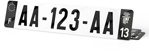 Plexoretto Plaque Immatriculation Auto Côtés Noirs - 520x110 mm - Plexiglas Haut de Gamme (PMMA) - Ultra Résistante & Anti-UV - Plaque Minéralogique Nouvelle Génération