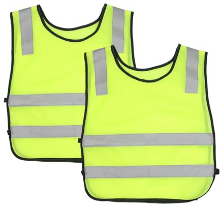Hlimind Confezione da 2 Gilet di Sicurezza per Bambini - Gilet Riflettenti 360° per Ragazze e Ragazzi (3-12 Anni), Per Scuola, Bici, Auto