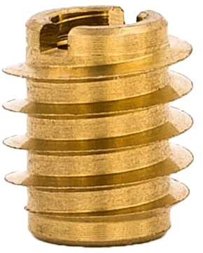 E-Z LOK Knife Threaded Insert for Hard-Wood, Brass Thread Inserts 8-32 Internal Threads, 0.375 Length Pack of 25