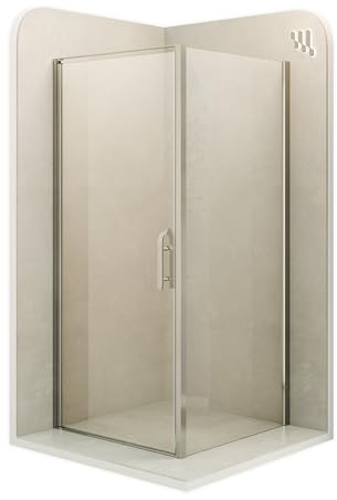 i-flair NICOLE Duschkabine 90x100x195 cm Tür: 90cm, Eckduschkabine mit Fronteinstieg, 8 mm ESG Sicherheitsglas klar mit Nano-Beschichtung, links & rechts montierbar, DK668