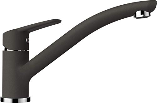 SCHOCK Küchenarmatur DAJA Asphalt – graue Hochdruck Armatur mit Festauslauf und Standard Norm-Anschlüssen