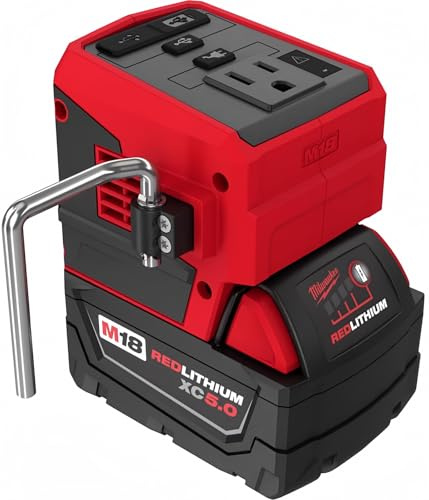 MilwaukeeTool 2846 50 M18 18 Volt 175 Watt Lithium Ion Powered Compact Inverter with 5.0 Ah Battery