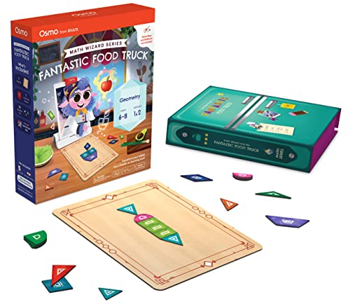 Osmo - Math Wizard and The Fantastic Food Truck Co. Games iPad & Fire Tablet -Ages 6-8/Grades 1-2 -Learn Geometry-Curriculum-Inspired-STEM Toy Gifts for Kids, Boy & Girl-Ages 6 7 8 Base Required