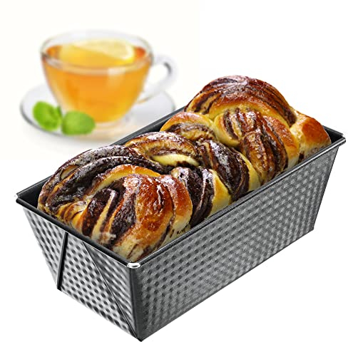 KADAX Rechteckige Backform, Kastenform aus Blech, Königskuchenform mit Antihaftschicht, Brotbackform, Kuchenform, Backform, eckige Brotform (20,5 x 12 cm, Schwarz)
