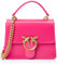 Pinko Damen Love One Top Handle Mini Light Leder glänzend gebürstet Tasche, N17q_pink antik Gold