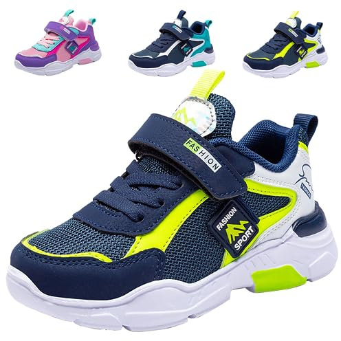 PHMNZIP Sneaker Kinder 29 Turnschuhe Jungen Kinderschuhe Mädchen Sportschuhe Junge Schuhe Laufschuhe Hallenschuhe Outdoor Atmungsaktiv Fitnessschuhe Basketballschuhe Walkingschuhe Jungenschuhe Grün