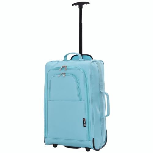 5 Cities 55cm Lightweight Wheeled Travel Bag with Wheels, Mint Green, 55CM
