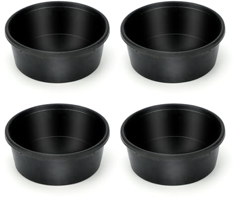 Perttypet 4 x gummifoderpanna, 4 liter matskål häst utility-gummiskål, resistent hästfoder, hästfoderdispenser, skål, gris, get höns hundar