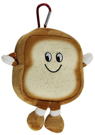 à en Peluche - à de Pochette de Dessin animé, de Monnaie à Toast drôle, à à la Fermeture à glissière Douce | Adorable Mini Porte-Rangement avec Clip pour Femmes Hommes e