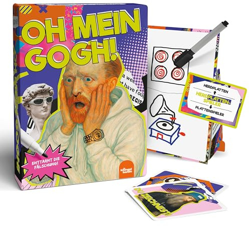 Åh min gogh! - Roligt festspel och teckenspel för vuxna | roligt brädspel med saboteur | kreativt gissningsspel med tavlan och pennor | spel från Ana & Tim Johnson (1 x OH MIN GOGH!)