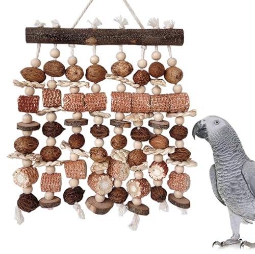 Juguetes Para Masticar Para Ninfas,Juegos Interactivos Naturales De Madera | Juguetes De Masticar Para Aves,Para Cacatúas Conuros Gallinas Parque Exterior Interior Patio Hamaca Ventana Balcones Jardín