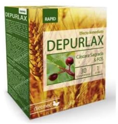 DEPURLAX, Suplemento con Cáscara Sagrada y FOS, Efecto Inmediato, 30 Comprimidos