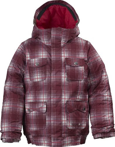 BURTON - TWIST BMR, Giacca da snowboard da bambina, Scozzese bianco brillante, XL-164