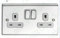 Deta SD1209CHW 13A 2 Gang DP Switched Socket Polished Chrome/White Inserts