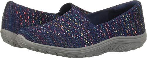Skechers Women's Reggae Fest-Wicker-Engineered Knit Twin Gore Slip on (Willows) Loafer Flat, Navy, 4.5 UK