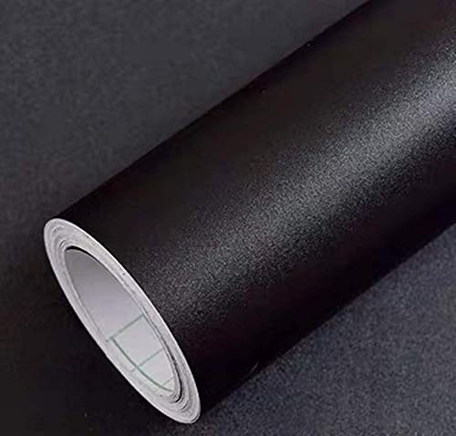 Yancorp Matte Black Contact Paper Solid Wallpaper Plain Vinyl Film Self-Adhesive Wallpaper Drawer Peel-Stick Countertop, 16x120,Black