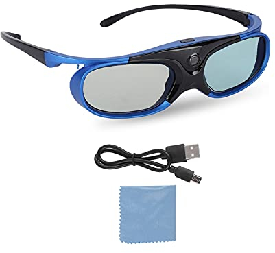 Plyisty 3D-Brille, Universal Active Shutter 3D-Brille DLP Link Wiederaufladbare 3D-Projektor-3D-Brille für die meisten 3D-DLP-Projektoren - //Epson//usw.