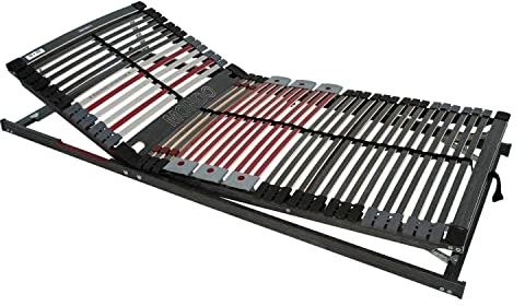 Möbel Jack Lattenrost Lattenrahmen Bettrost mit 7 Zonen | Kopf- und Fußteil verstellbar | Federholzrahmen | 42 elastische Federholzleisten | 90 x 200 cm