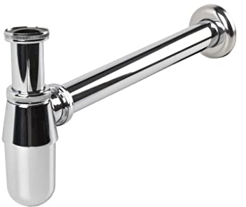 Cofan Sifón de botella Cromado | Extensible | Con Salida Horizontal de 330 mm y Ø32 mm | Rosca 1 1/4