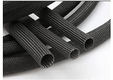 Gaine En Fibre De Verre Tressée 600 Deg.C Gaine En Fibre De Verre For Tube En Fibre De Verre À Haute Température, For Manchons De Câble De Tube De Bricolage 1pcs ( Color : Black , Size : 30mm x 1meter