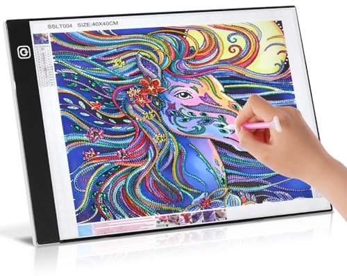 AUAUY Leuchtplatte Light Pad A5 (240 * 150mm) Leuchttisch Einstellbare Helligkeit, Leuchttisch für 5D Diamond Painting Zubehör, Lichtpad a5 für Designen, Zeichnen Skizzieren, Künstler