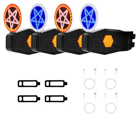 Mucek Kinderwagen Licht, 4 Stück Kinderwagenlichter LED mit 5 Leuchteffekte, Kinderwagen Beleuchtung, USB Wiederaufladbares Licht Kinderwagen, Kinderwagen Beleuchtung Zubehör für Alle Kinderwagen