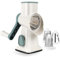 Gaethra Râpe à fromage avec manivelle, coupe-légumes, 3 lames à tambour interchangeables en acier inoxydable, râpe à tambour manuelle, mandoline à légumes, idéale pour les concombres, le fromage, les