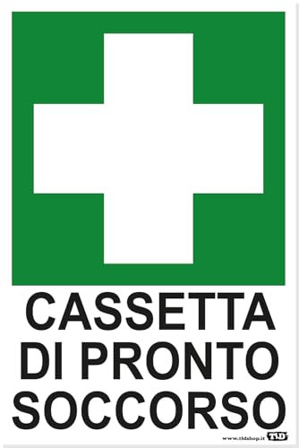 TLDSHOP® - Cartello Segnaletico - CASSETTA DI PRONTO SOCCORSO - Croce Verde - Primo Soccorso - 20x30cm - Pezzi 1 - Materiale: (PVC 0,8mm(FOGLIO))