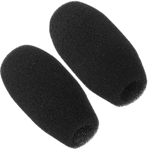 HAMPPLIES Bonnette Anti-vent Pour Microphone Cravate Lot De 2, Accessoires Micro En Mousse Légère, De Bruit Pour Conférences Et Réunions, Compatible Divers Micros, Couleur Noire