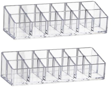 HONITANO 2pezzi Organizer Trasparente Per Rossetti Da Espositore Per Lucidalabbra Portarossetto Pratico e Resistente Per Organizzare Smalti e Matite