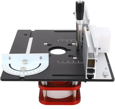 WALFRONT Base de la Mesa del Enrutador de Elevación Manual Elevación Aleación de Aluminio, Máxima de 51 Mm de Manivela Manual, Máquina de Corte Universal con Sujeción de 4 Mordazas con