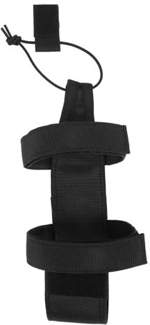 DIYEAH Housse de Bouteille d'eau en Nylon Solide Sangle Réglable, Porte-Bouteille Noir Léger et Portable pour Randonnée, Camping et Activités Sportives, Manchon Protecteur