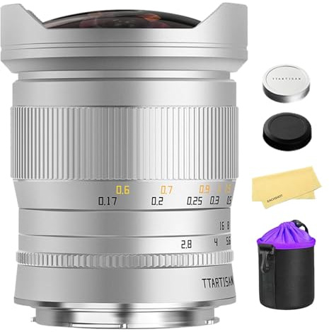 TTArtisan Lente Ojo de pez de fotograma Completo de 11 mm F2.8 para Montura L, Lente de Enfoque Manual de ángulo Ultra Gran Angular de 180° para Panasonic Lumix S5II, S5