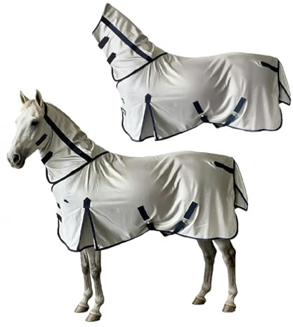 FSXCXBFA Coperta Anti Mosche Repellente per Zanzare Eczema Coperta Con Collo E Rimovibile per il trasporto,59in(150cm)