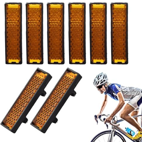 Bike Pedal Reflector - 8pcs PP Reflective Sheets, Bicycle Safety Night | Cycling Pedal Light Reflective Accessories, Night Riding Bike Reflector | Cycling Safety Accessory,for Mountain Riding Use