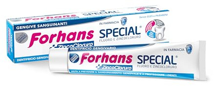Forhans, Dentifricio Special, Dentifricio per Gengive con Zinco Cloruro, per Infiammazioni Gengivali, Azione Antisettica, Antibatterica e Antinfiammatoria, per Igiene Orale, Gengive Sane, 75 ml