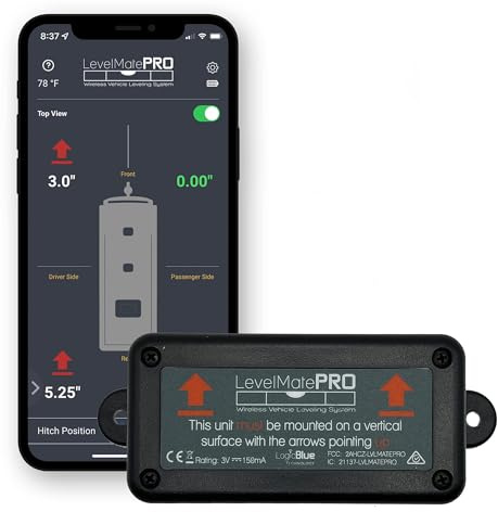 LogicBlue Technology LevelMatePRO Wireless RV Leveling System, Bluetooth Leveler for Campers, Must-Have Accessory for Travel Trailers, Effortless Setup for Phones with App