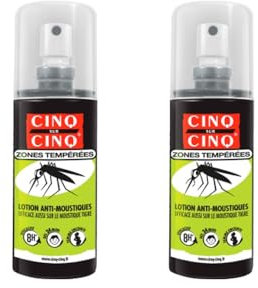 Cinq sur Cinq Lotion Anti-Moustiques Zones Tempérées Lot de 2 x 100 ml