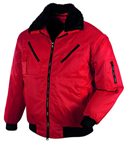 texxor Pilot Oslo arbetsjacka med avtagbara ärmar, 4XL, röd,