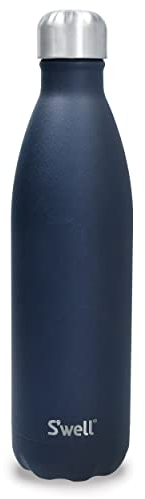 S'well Wiederverwendbare Wasserflasche aus Edelstahl, 750 ml, Azurit, dreifach isolierte und auslaufsichere Trinkflasche für heiße und kalte Getränke bis zu 48h Kalt/24h Heiß