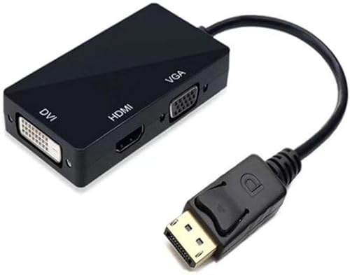 LIWEARE Multifunción DisplayPort DP a HDMI/DVI/VGA macho a hembra 3 en 1 cable convertidor
