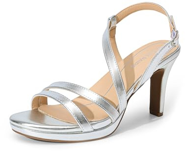 DREAM PAIRS Women's Platform Strappy Heels High Heeled Sandals Open Toe Comfortable Dressy Shoes with Adjustable Ankle Strap,Size 7,Silver,DWUMHS2506