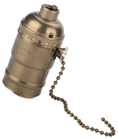 Douille de lampe à chaîne à tirer, pour ampoules à vis standard E27, style vintage, douille de lampe avec chaîne à tirer, pour cuisines, chambres à coucher, salles à manger, (4)