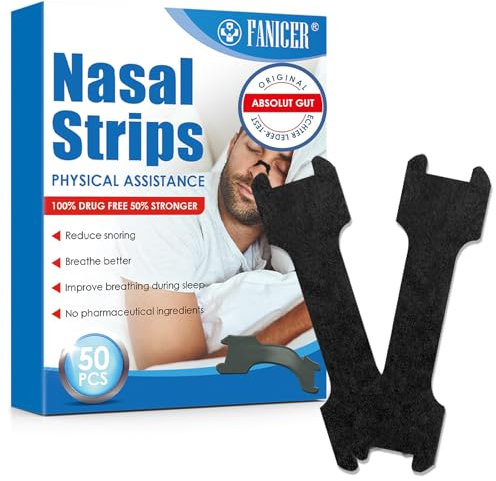 50 Pezzi Cerotti Nasali, Cerotti Nasali Respira Bene, Cerotto per Non Russare, Cerotto Nasale per Non Russare, Nasal Strips Sport, Antirussamento Uomo, Respirare Meglio Dal Naso
