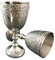 HIGHSTREET NAUTICAL Calice Verre à vin en laiton massif Style romain Style vintage Argenté