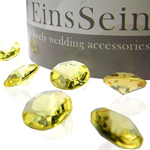 EinsSein 100x Funkelnde Diamantkristalle Acryl 12mm Gold Diamanten Dekosteine Hochzeit Deko Tischdeko Streudeko Glitzersteine Steine Hochzeits Dekodiamanten