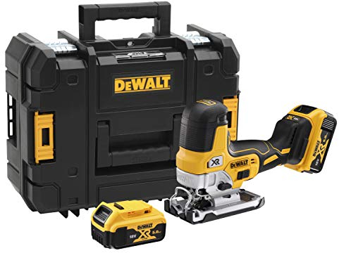 DEWALT Akku-Stichsäge 2x 5Ah Akkus Ladegerät und Koffer DCS335P2-QW