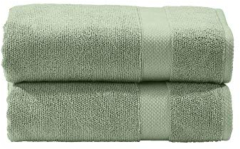 DONE Deluxe Handtücher 2er Set Zwirnfrotier Weich Hautfreundlich 100% Baumwolle Gold 50x100cm, 550gr/m²