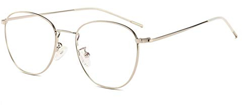 Flydo Donna Occhiali Antiriflesso Anti Filtro Luce Blu per Dormire Meglio Anti-Affaticamento con Cornici di Metallo Rotonde