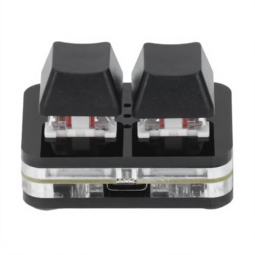 GOWENIC Tastiera OSU 2 tasti tastiera meccanica USB da gioco con asse rosso, mini tastiera Hotswap, tasti macro di programmazione OSU HID, tastiera meccanica da gioco con una mano (nero)